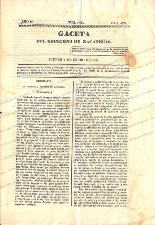 Imagen: Gaceta del Gobierno de Zacatecas