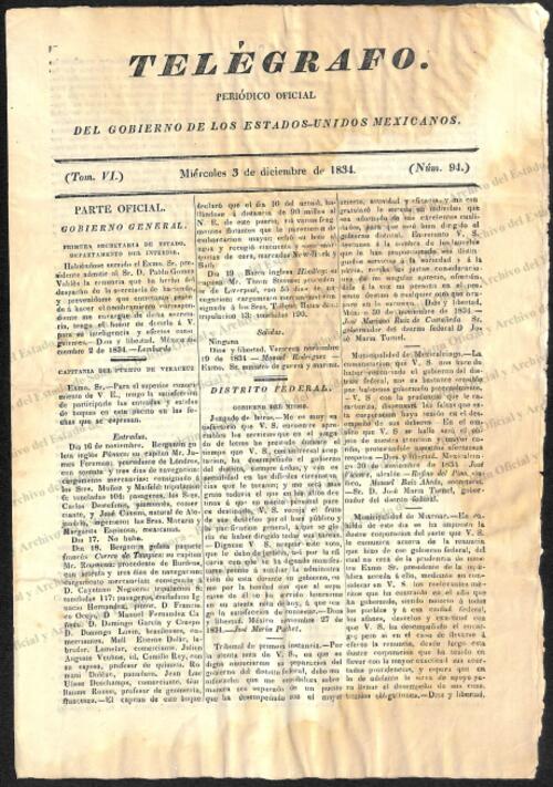 Ejemplar de Telégrafo