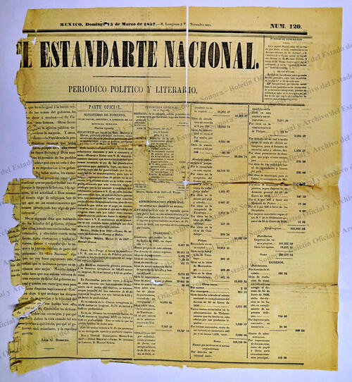 Ejemplar de Estandarte Nacional