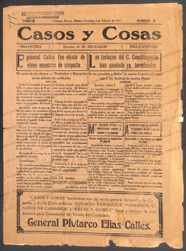 Ejemplar de Casos y Cosas