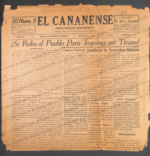 Ejemplar de El Cananense