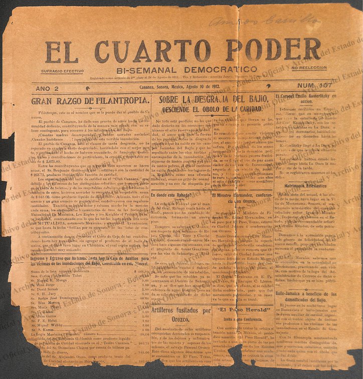 Ejemplar de El Cuarto Poder