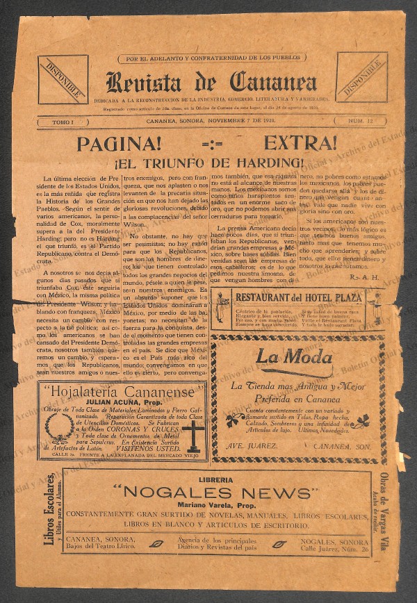 Ejemplar de Revista de Cananea