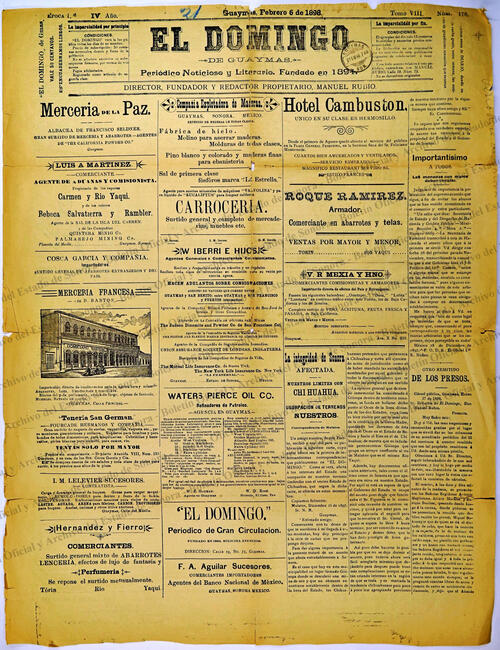 Ejemplar de El Domingo de Guaymas