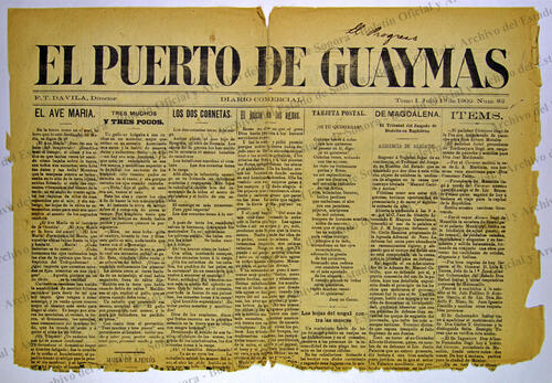 Ejemplar de El Puerto de Guaymas