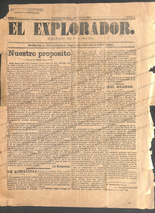 Ejemplar de El Explorador