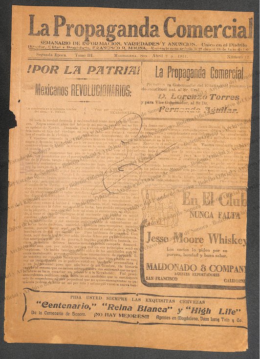 Ejemplar de La Propaganda Comercial