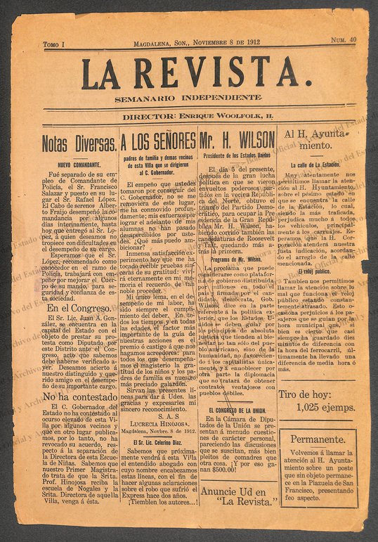 Ejemplar de La Revista Semanario Independiente