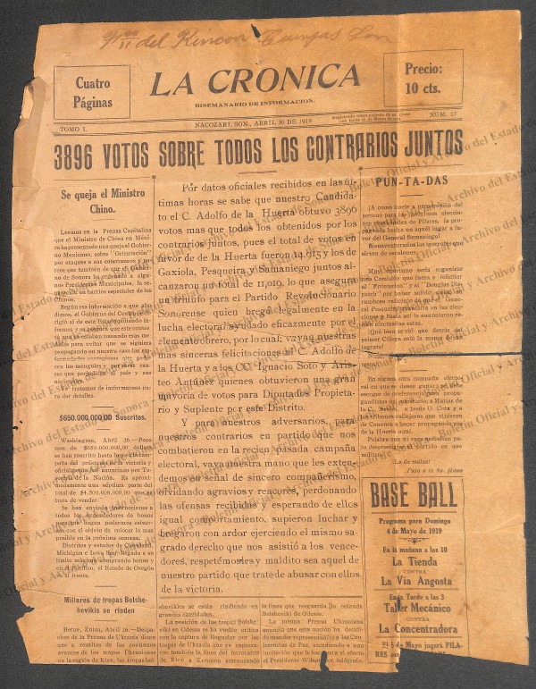 Ejemplar de La Cronica