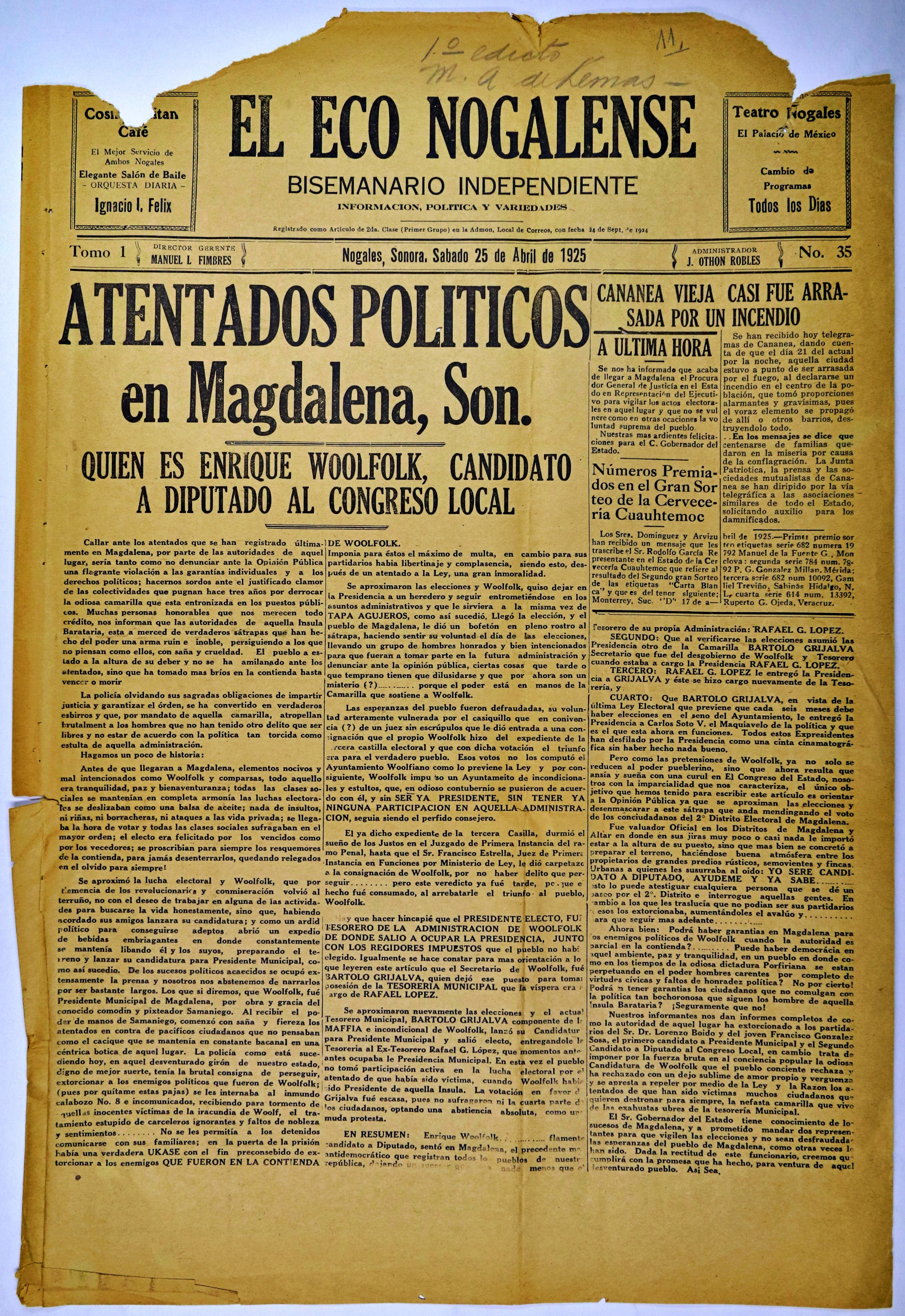 Imagen: El Eco de Nogales