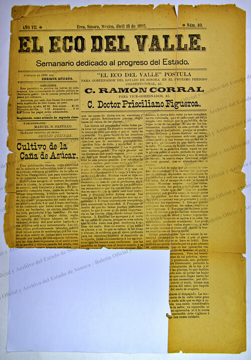 Ejemplar de El Eco del Valle
