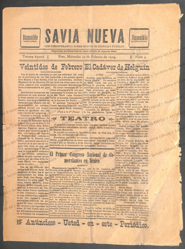 Ejemplar de Savia Nueva