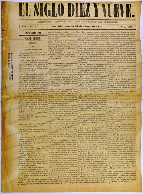 Imagen: El Siglo Diez y Nueve